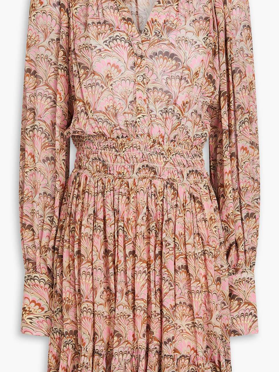 printed crepon mini dress