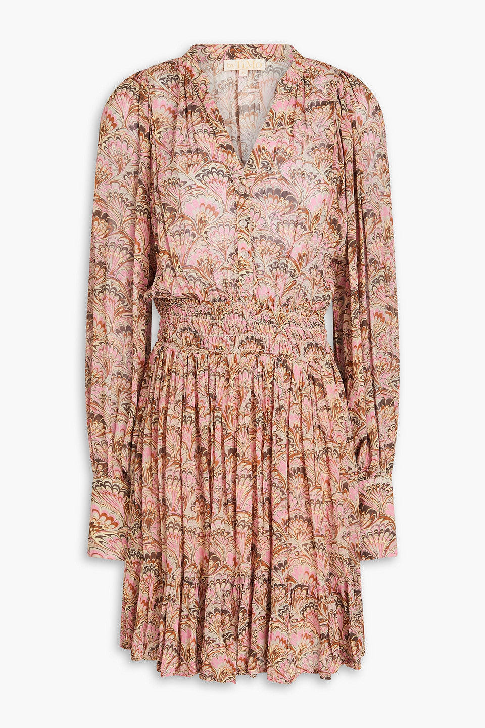 Bytimo Printed Crepon Mini Dress In Pink