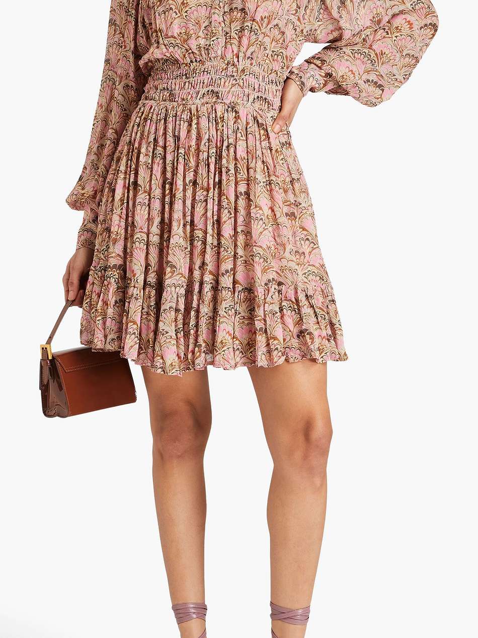printed crepon mini dress