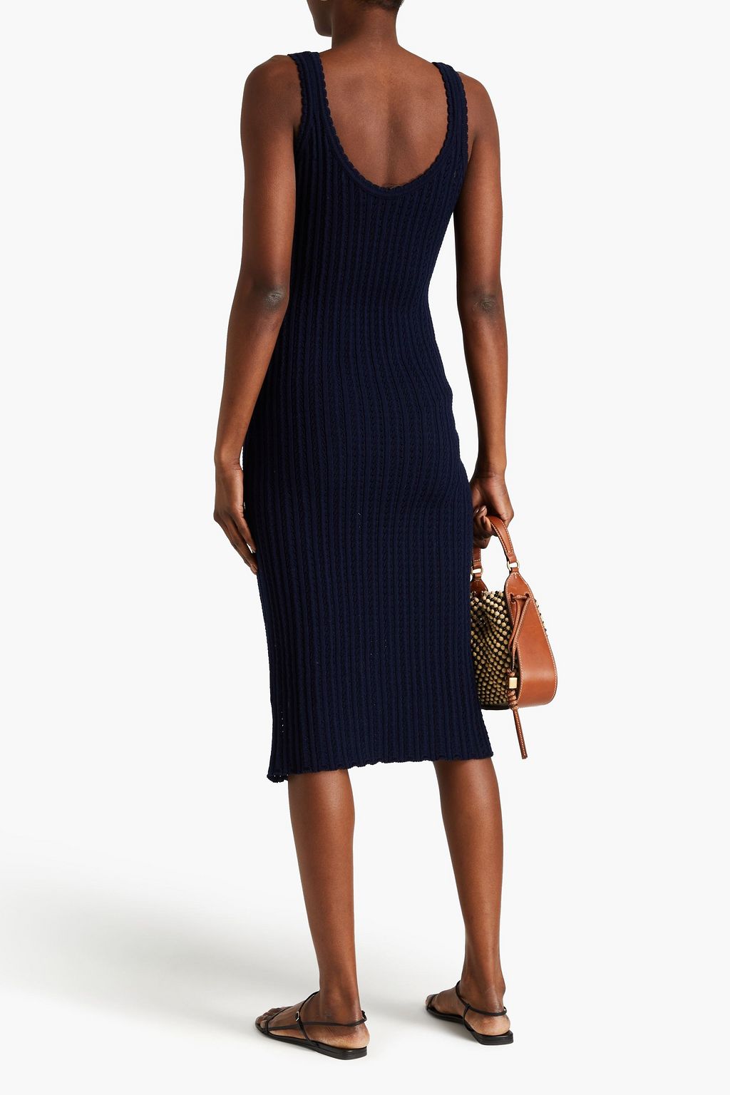 GIULIVA HERITAGE Ines pointelle-knit cotton midi dress