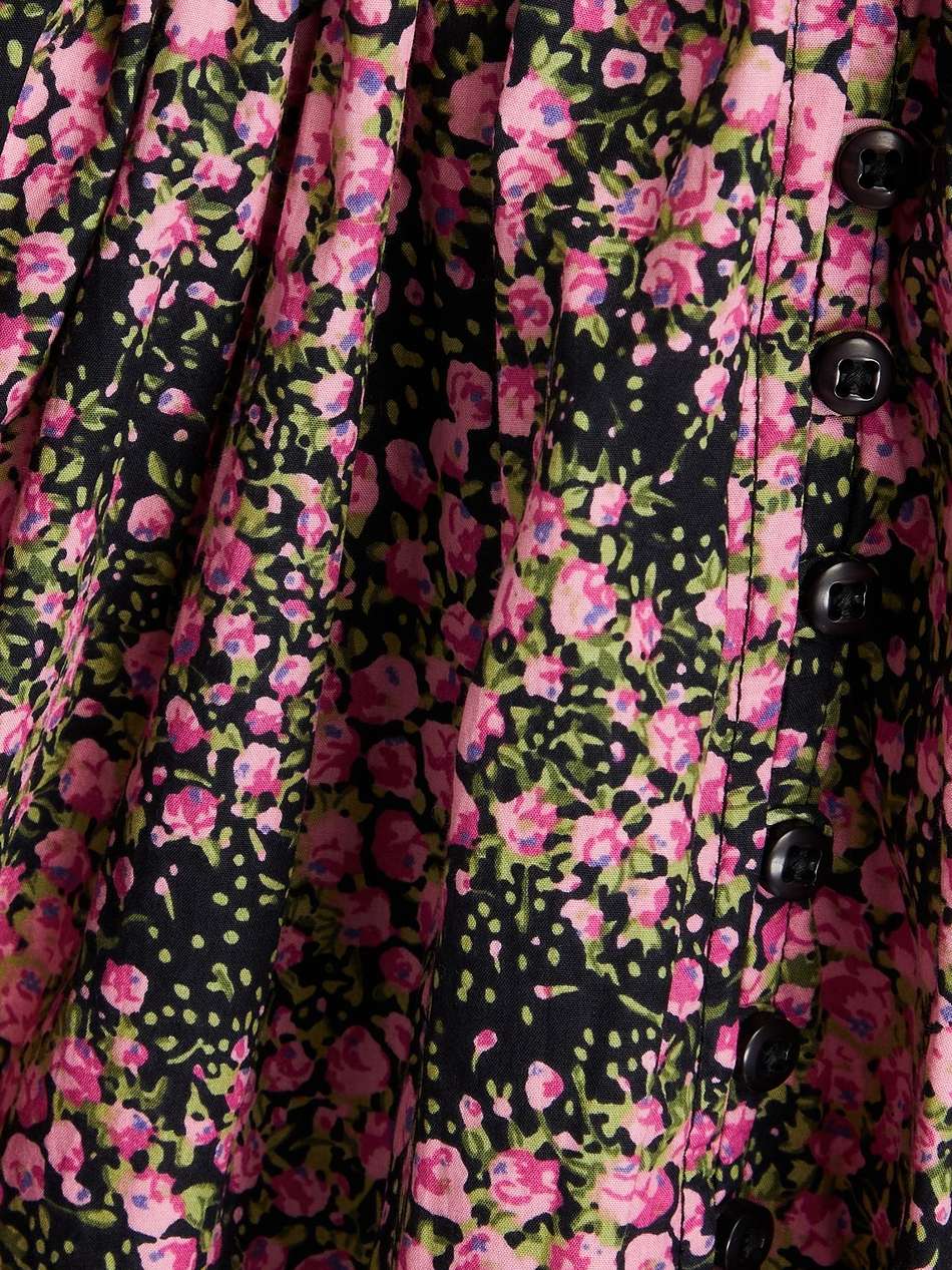 broderie anglaise-trimmed floral print cotton mini dress