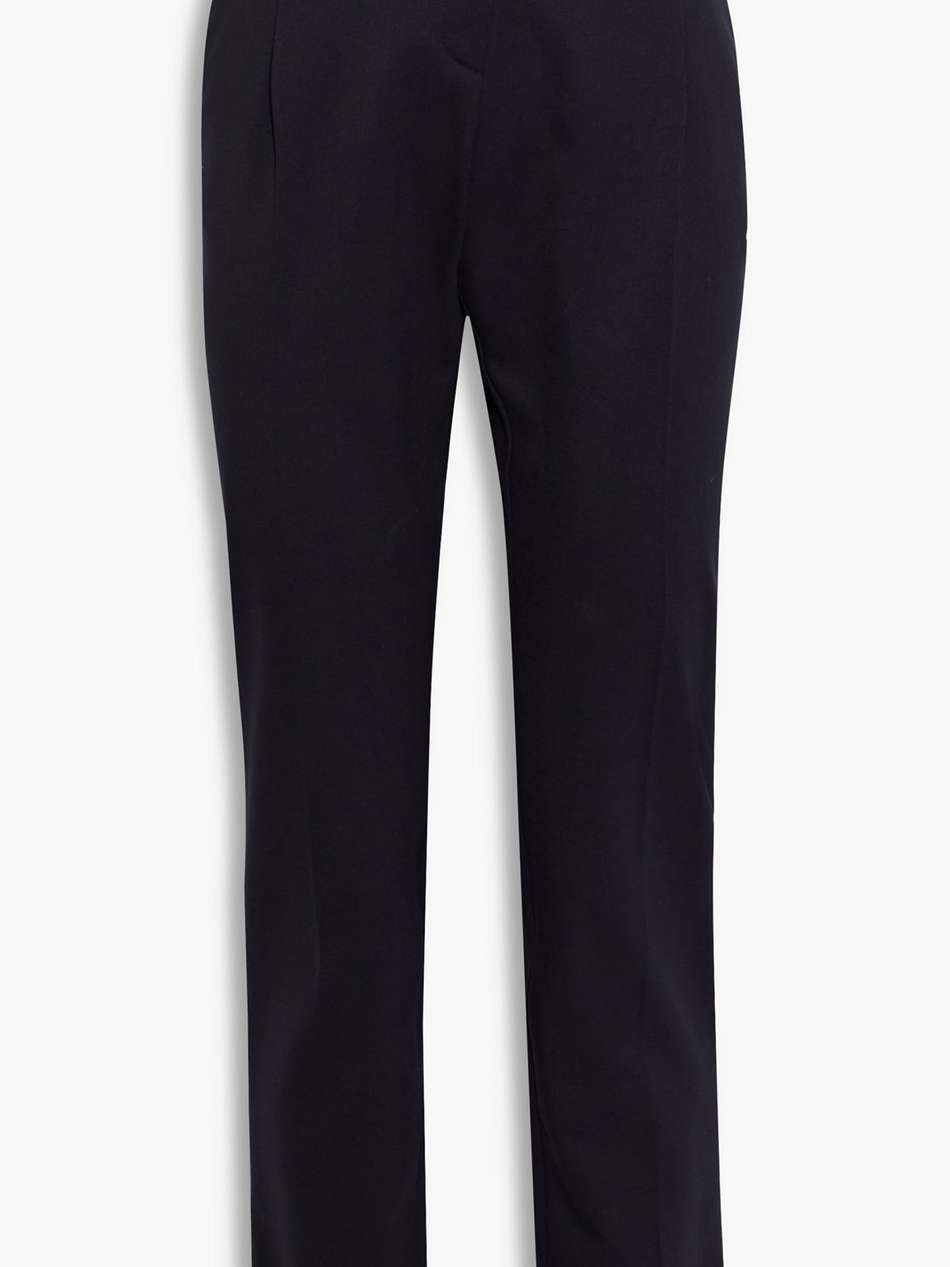 wool-blend twill slim leg pants
