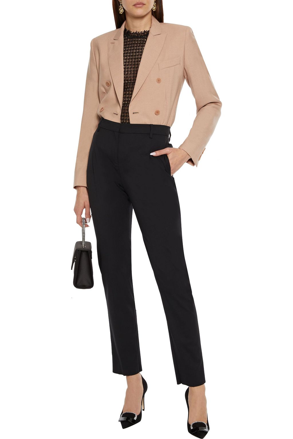 VALENTINO GARAVANI Wool-blend twill slim leg pants