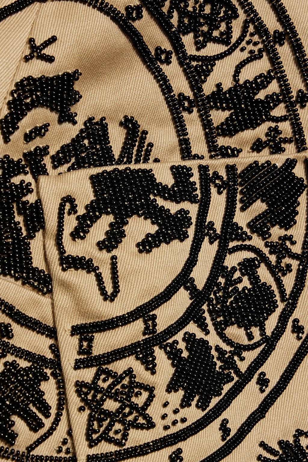 VALENTINO GARAVANI Bead-embellished cotton-twill jacket