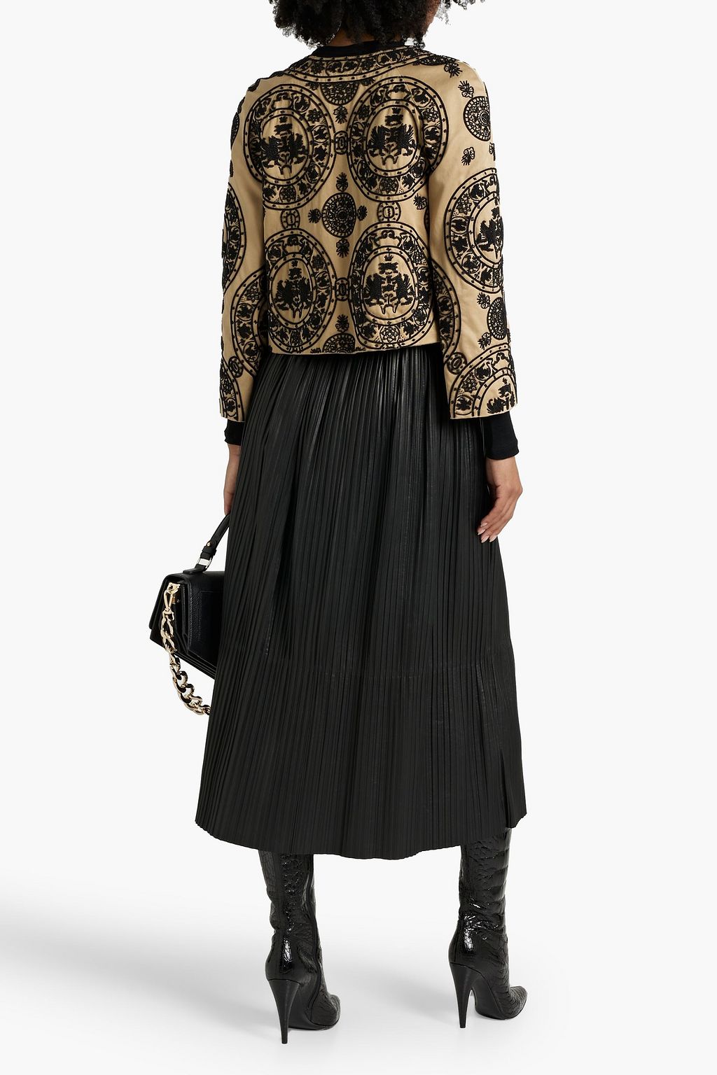 VALENTINO GARAVANI Bead-embellished cotton-twill jacket