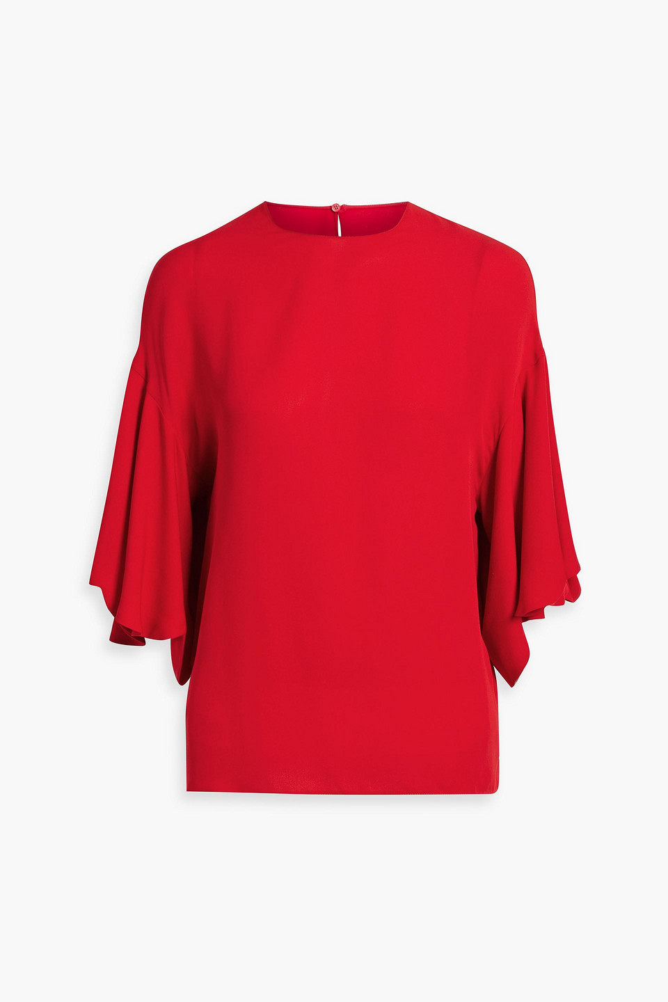 VALENTINO RUFFLED SILK-CREPE TOP