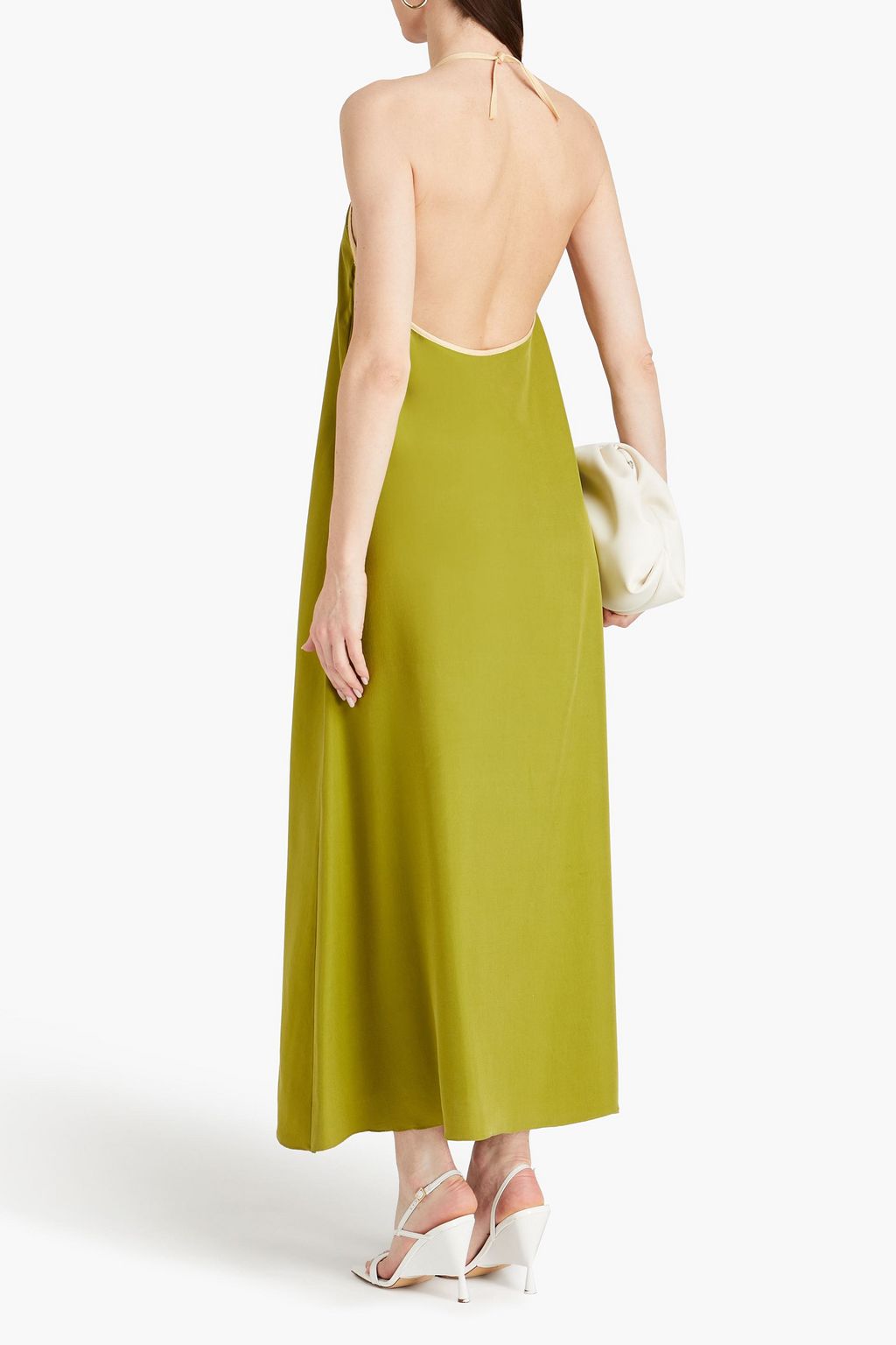 GIULIVA HERITAGE Two-tone slub silk halterneck maxi dress