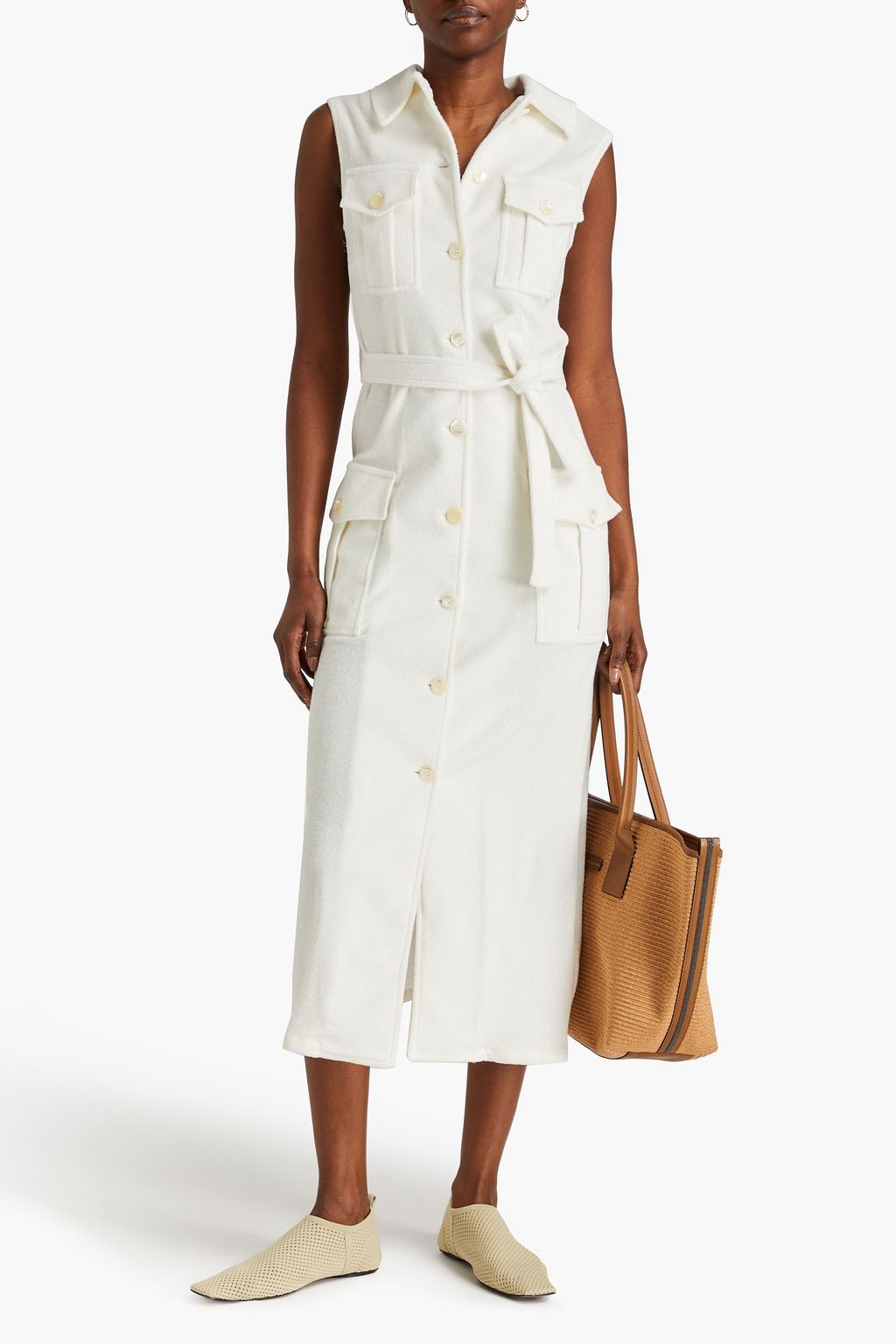 GIULIVA HERITAGE Mary Angel cotton-blend terry midi shirt dress