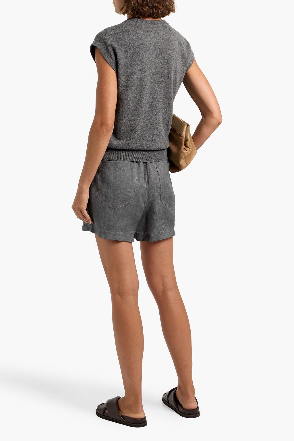 BRUNELLO CUCINELLI Pleated linen shorts
