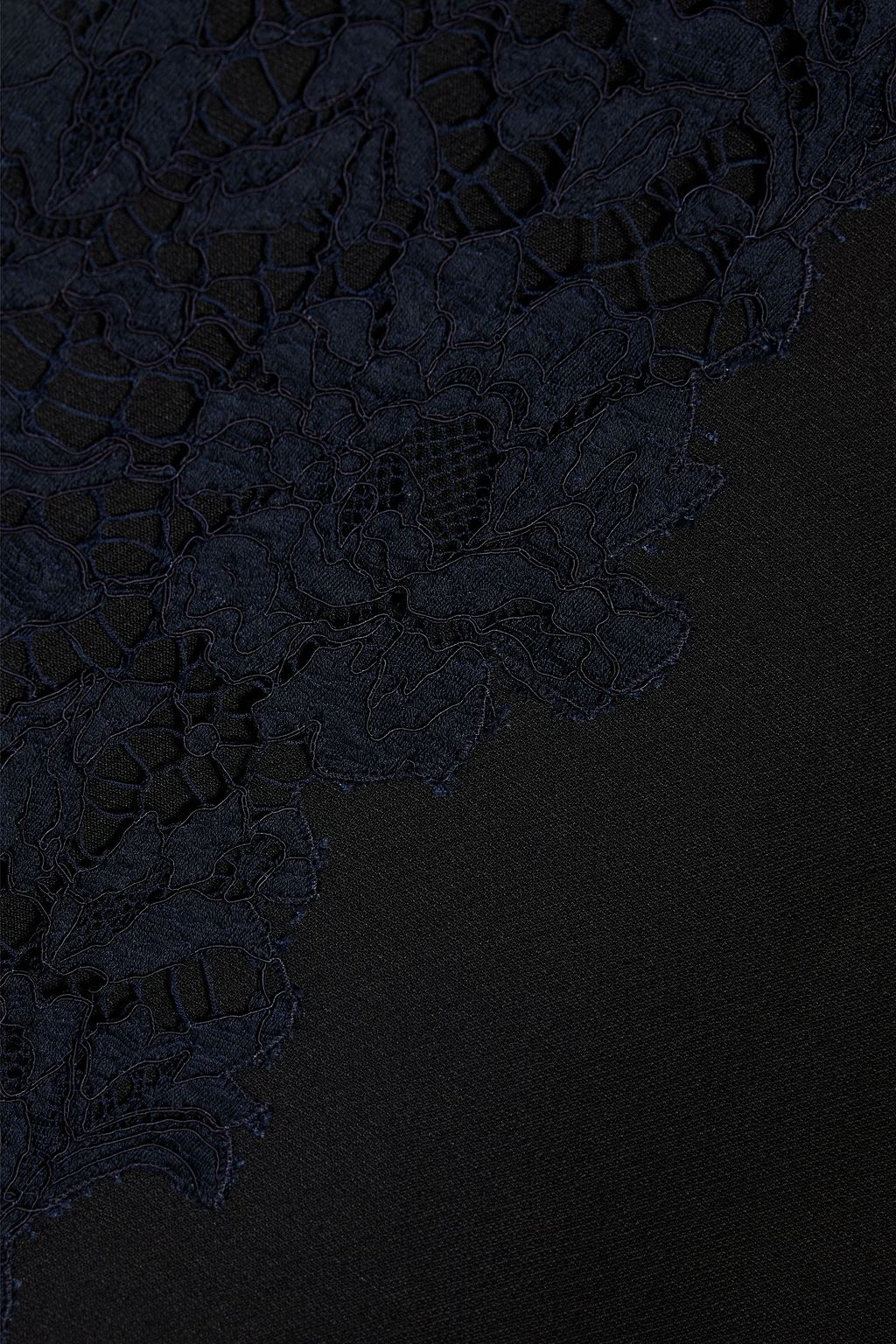 VALENTINO GARAVANI Corded lace-paneled crepe mini dress