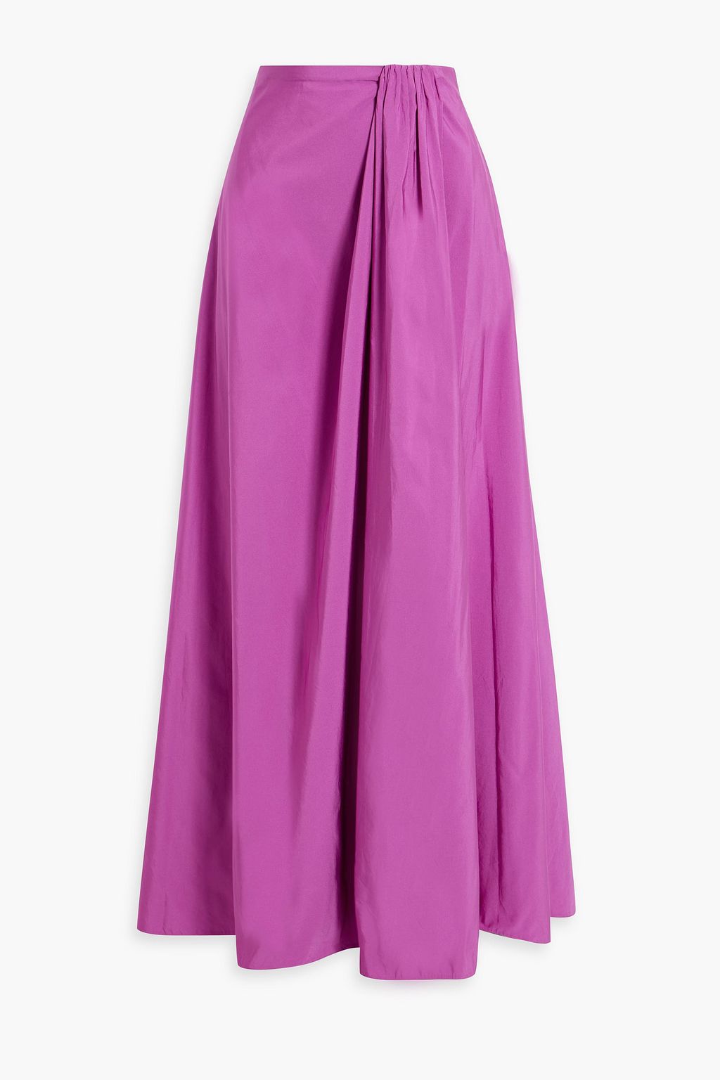 VALENTINO GARAVANI Draped cotton blend taffeta maxi skirt THE OUTNET