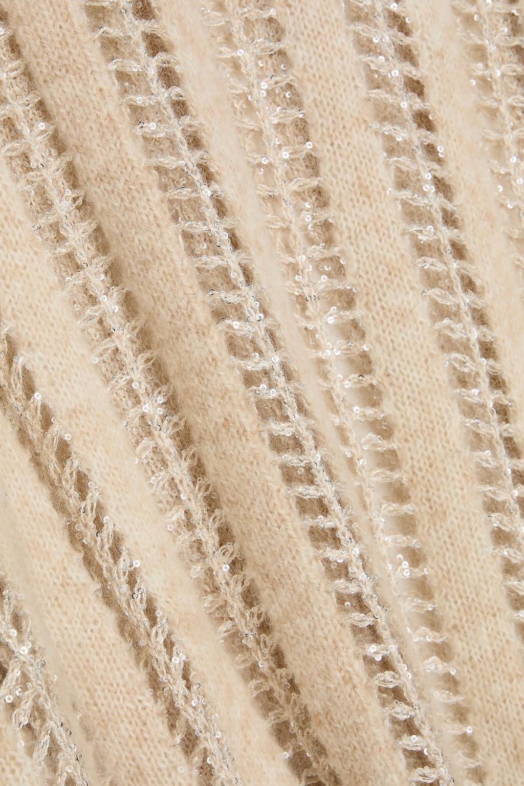 BRUNELLO CUCINELLI Metallic open-knit wool and mohair-blend sweater