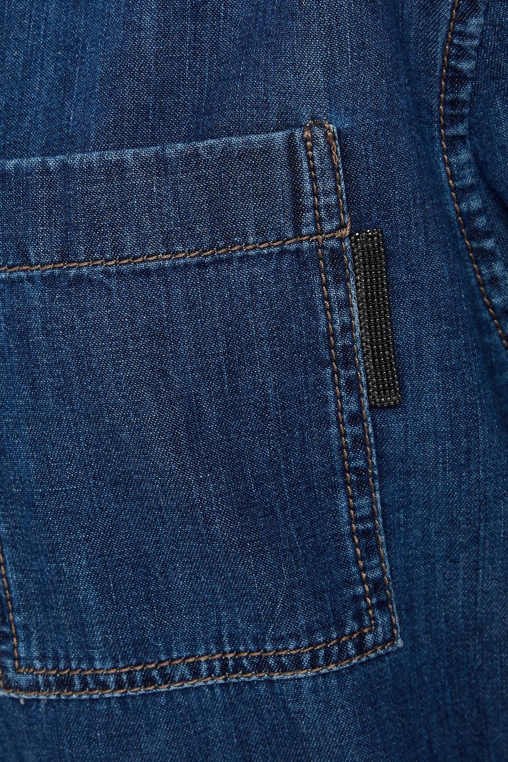 BRUNELLO CUCINELLI Bead-embellished denim shirt