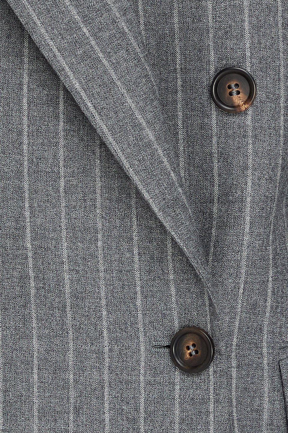 Brunello Cucinelli Double-breasted Pinstriped Wool Blazer In Gray