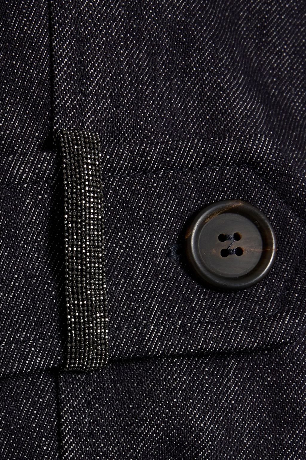 BRUNELLO CUCINELLI Bead-embellished denim trench coat