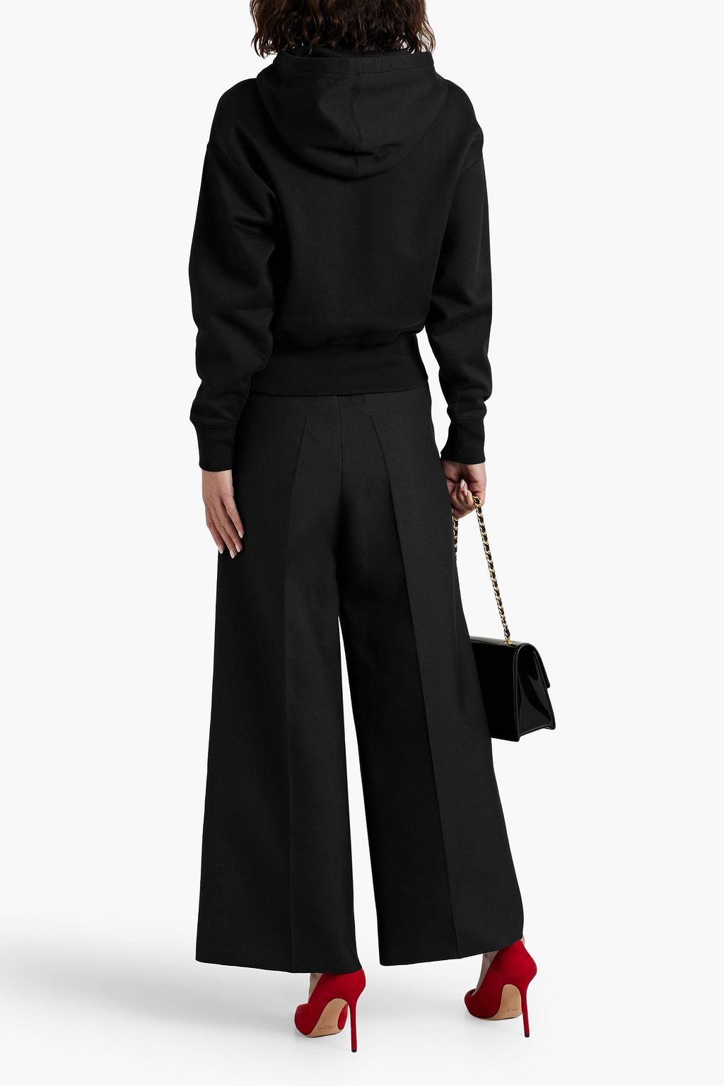 VALENTINO GARAVANI Wool and silk-blend twill wide-leg pants