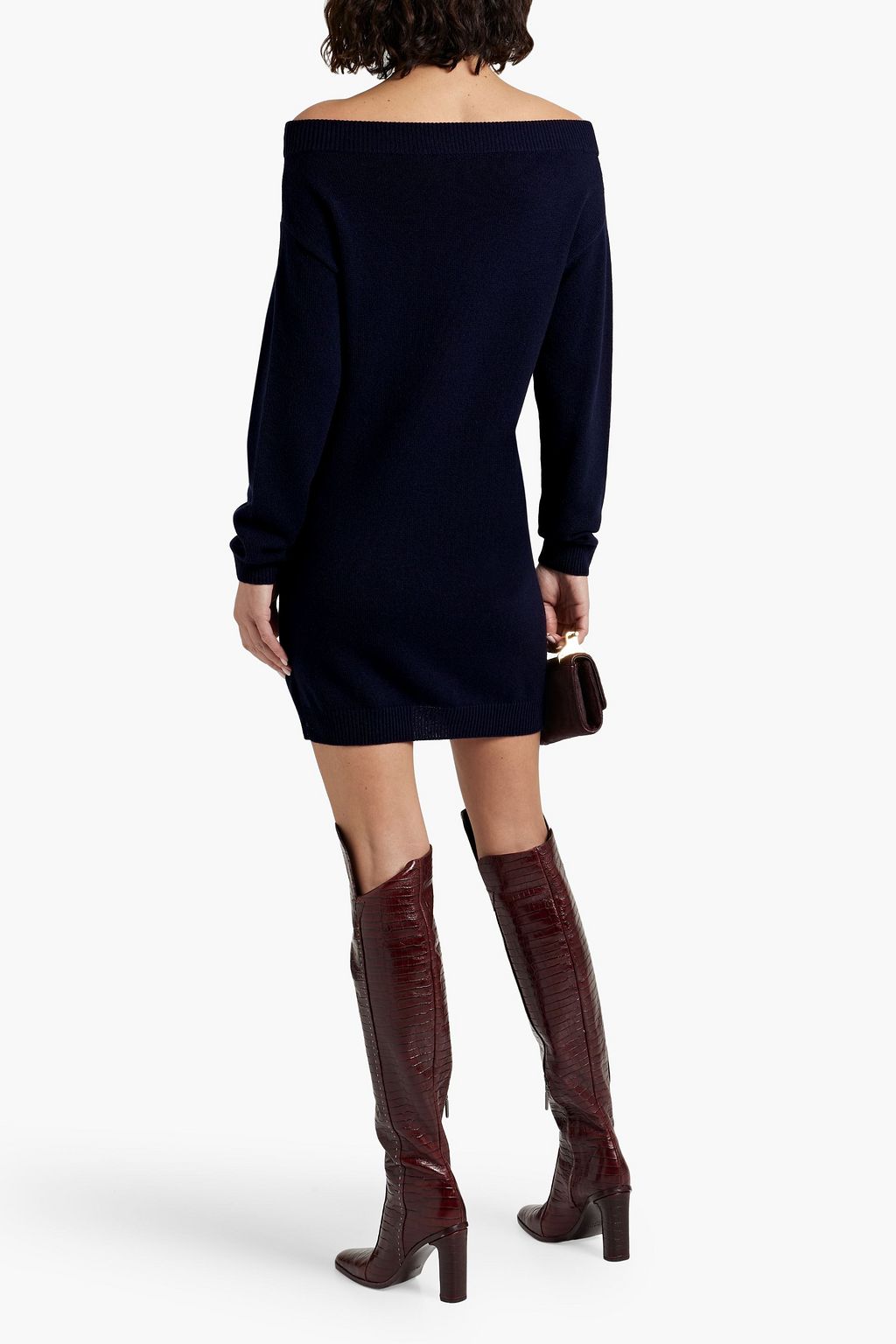 VALENTINO GARAVANI Off-the-shoulder cashmere mini dress