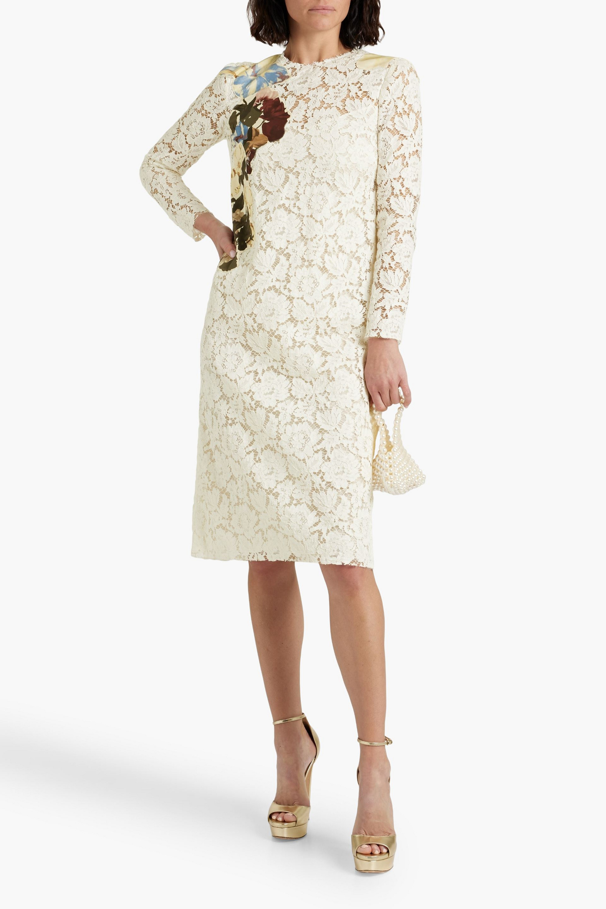 Valentino Garavani Appliquéd silk-blend corded lace dress