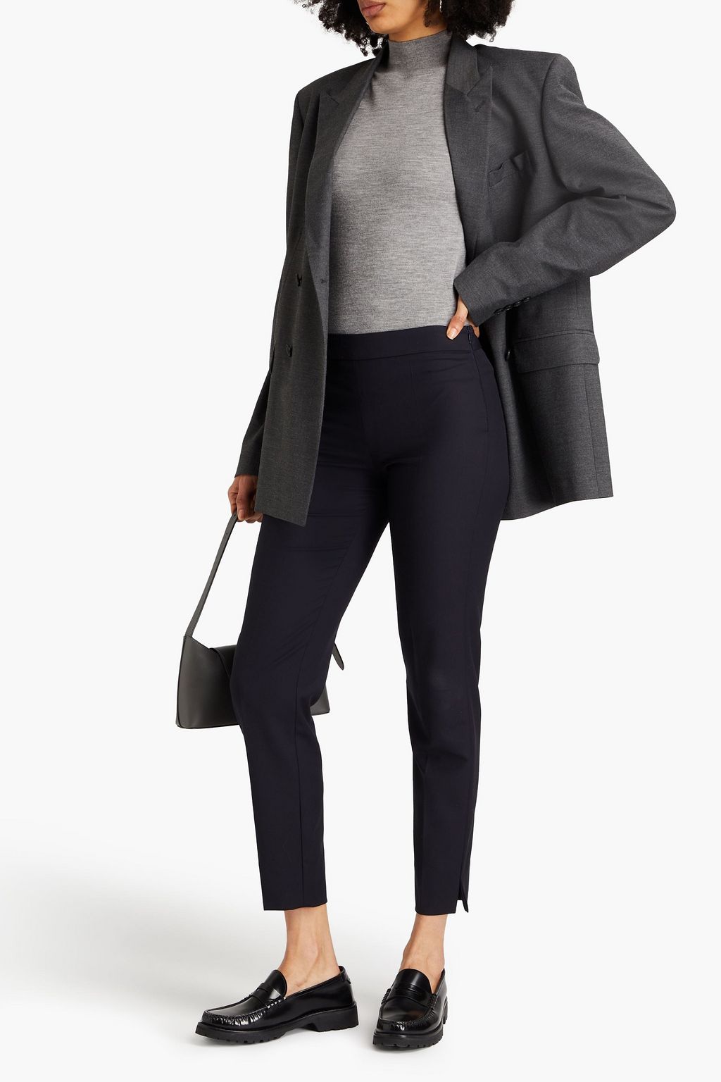 EMPORIO ARMANI 울 혼방 테이퍼드 팬츠