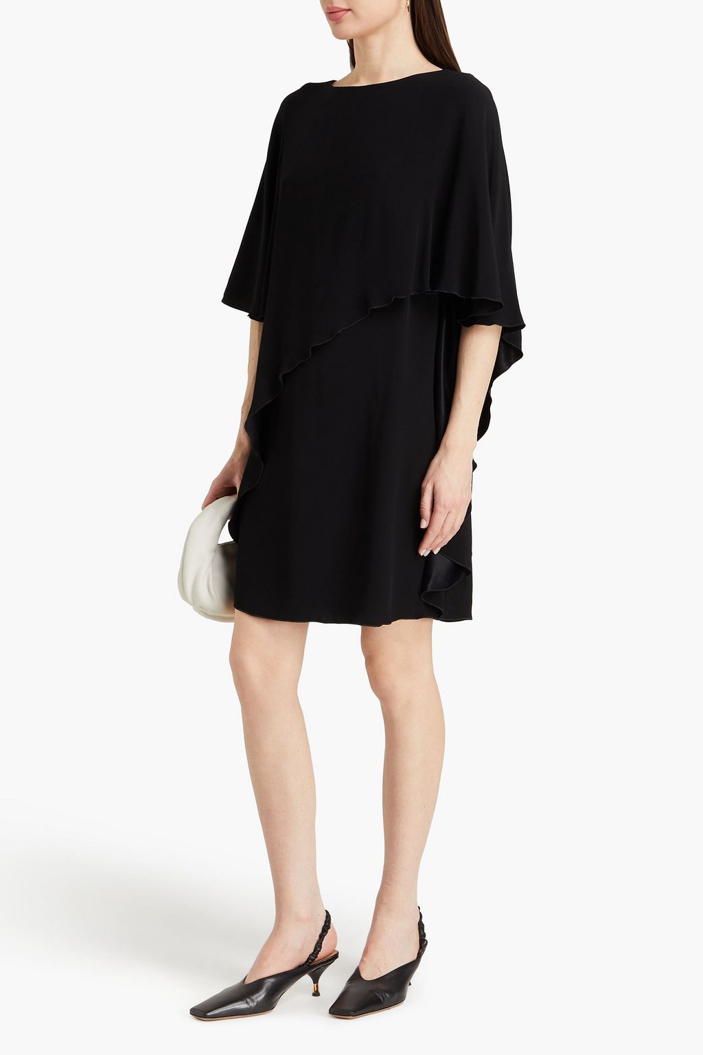 EMPORIO ARMANI Kleid aus Crêpe-Satin mit Rüschen