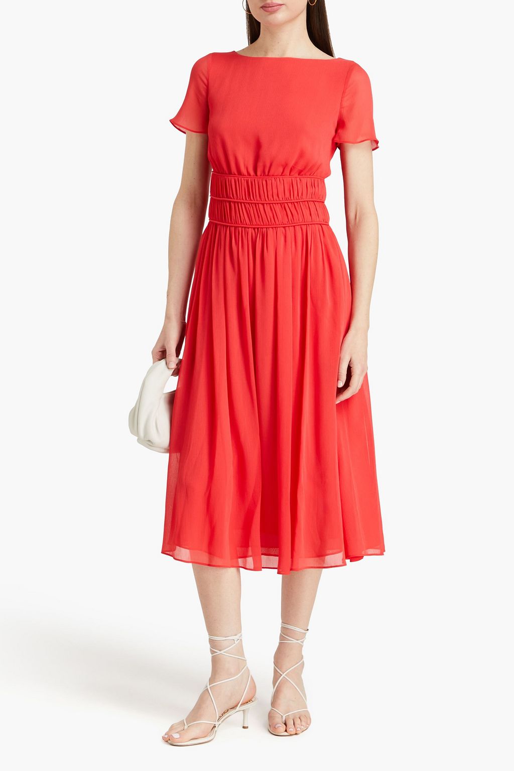 EMPORIO ARMANI Shirred crepon midi dress