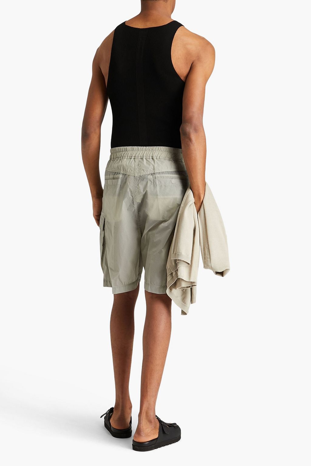 RICK OWENS شورت ’’كارغوبيلا’’ مصنوع من قماش ريبستوب ومزين بسحّابات