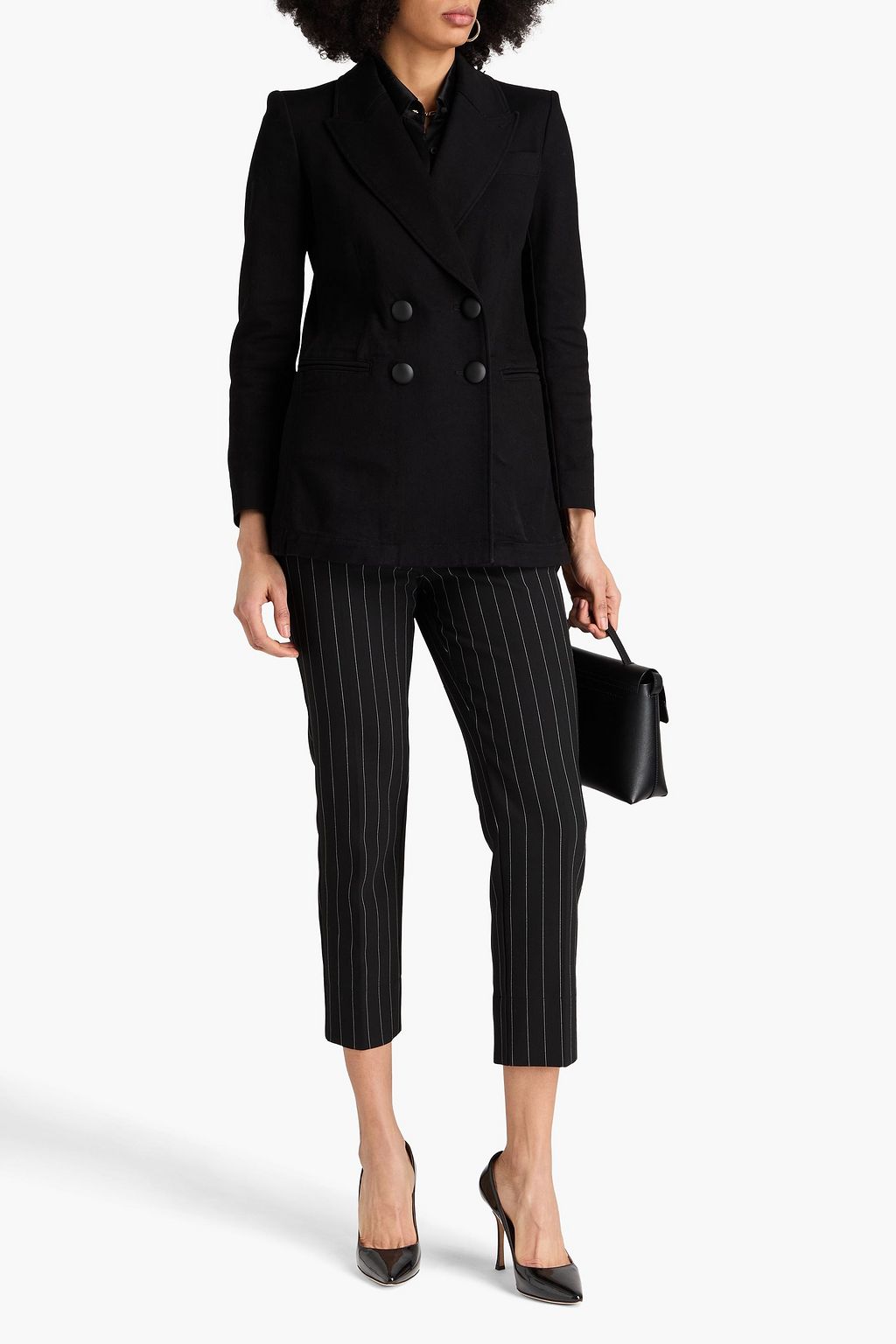 EMPORIO ARMANI ストレッチコットンツイル ダブルブレストブレザー