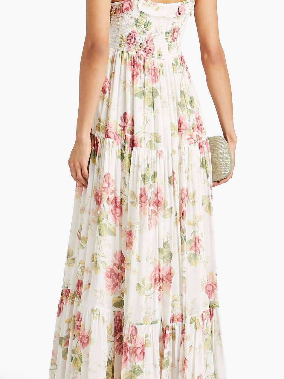 tiered floral-print georgette maxi dress