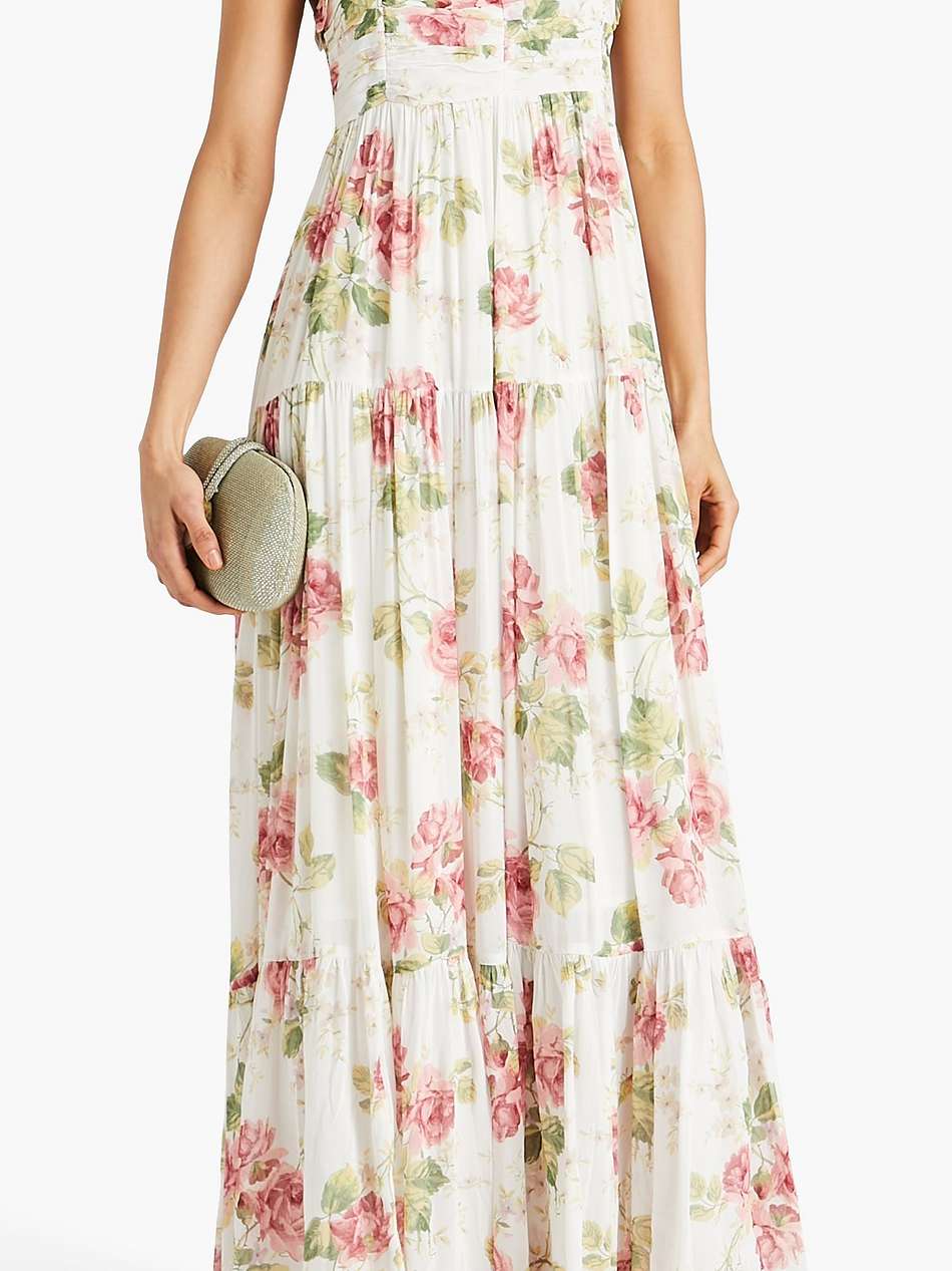 tiered floral-print georgette maxi dress