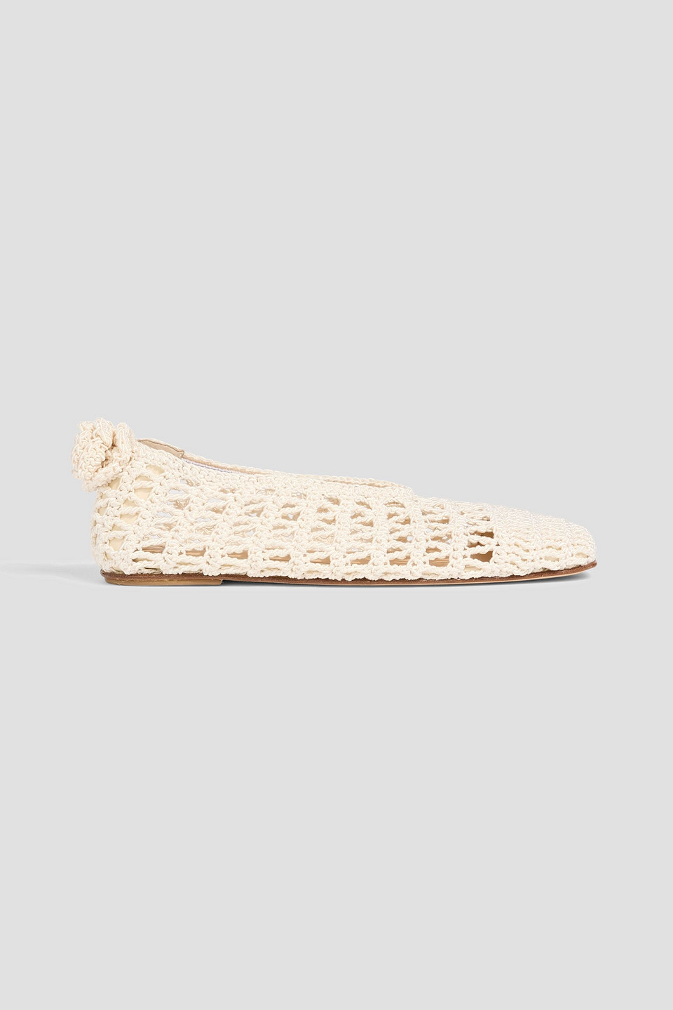 Magda Butrym Floral-appliquéd Crochet Ballet Flats In White