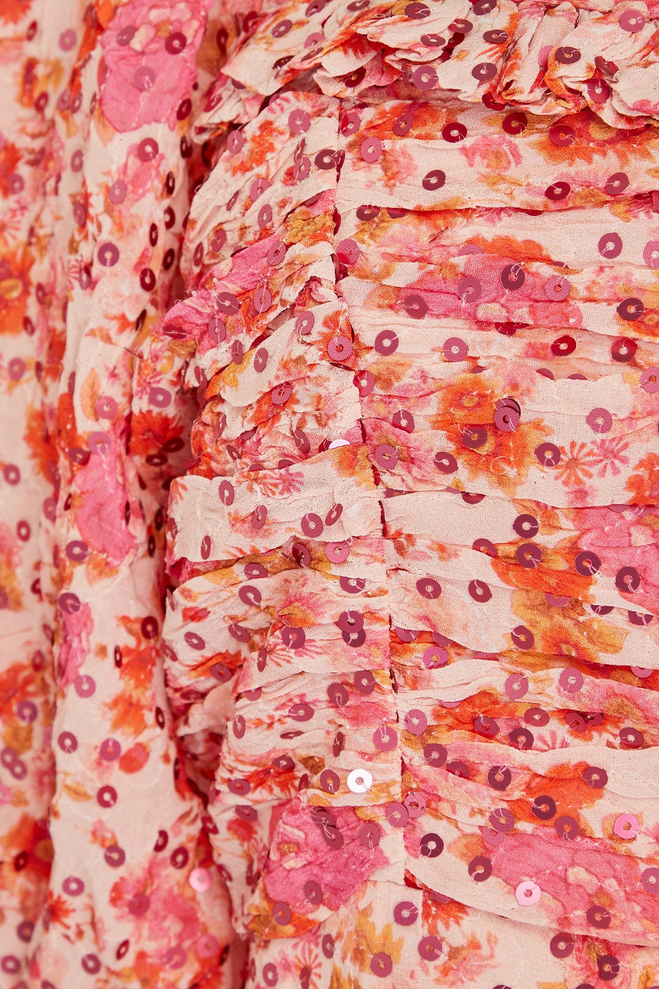Bytimo Floral-print Sequin-embellished Crepe Maxi Dress In Pink