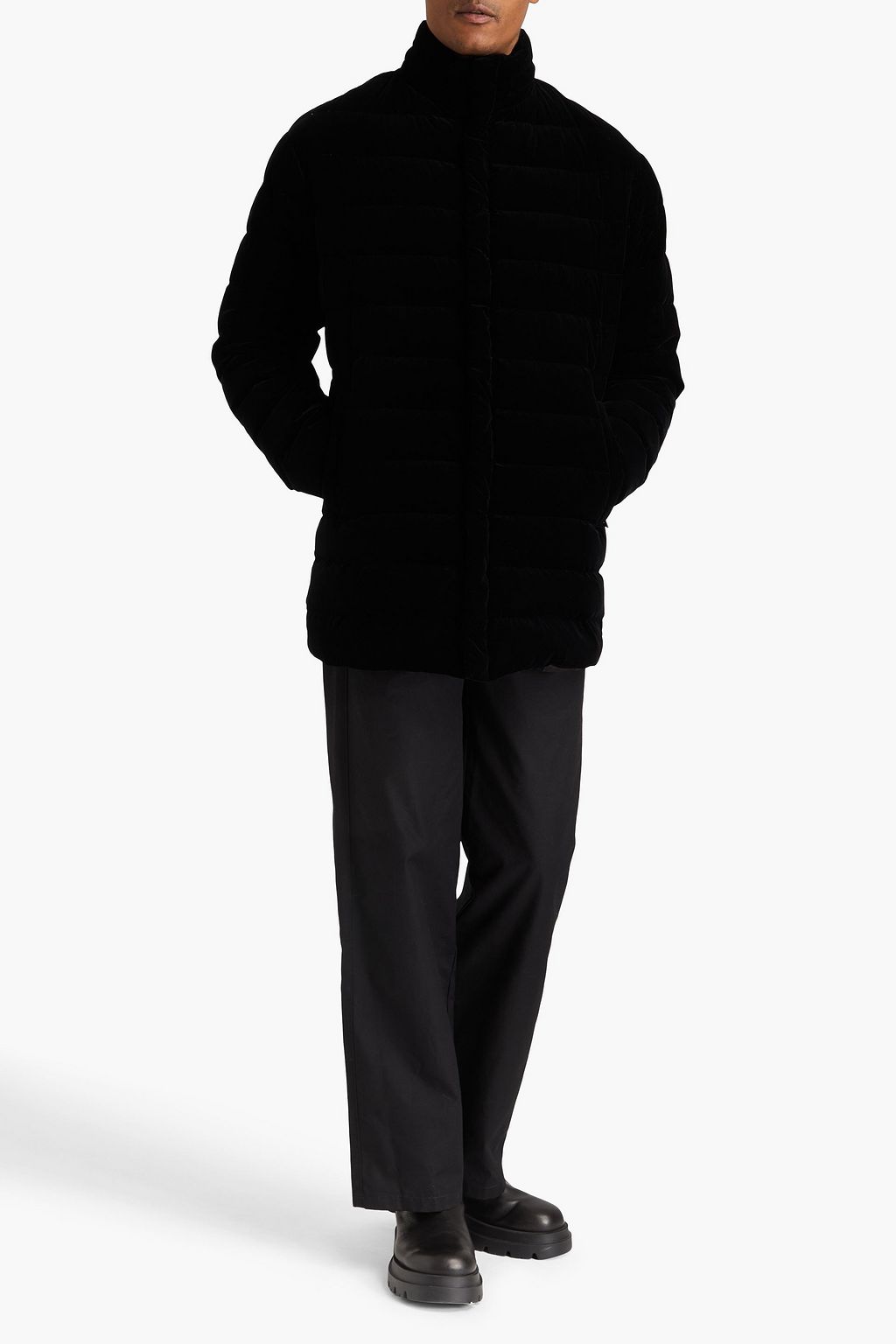 EMPORIO ARMANI Daunenjacke aus gestepptem Samt