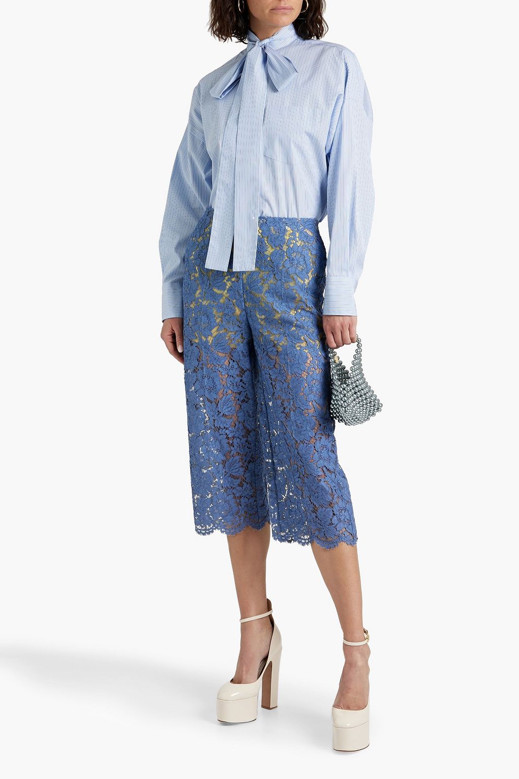 VALENTINO GARAVANI Corded lace culottes
