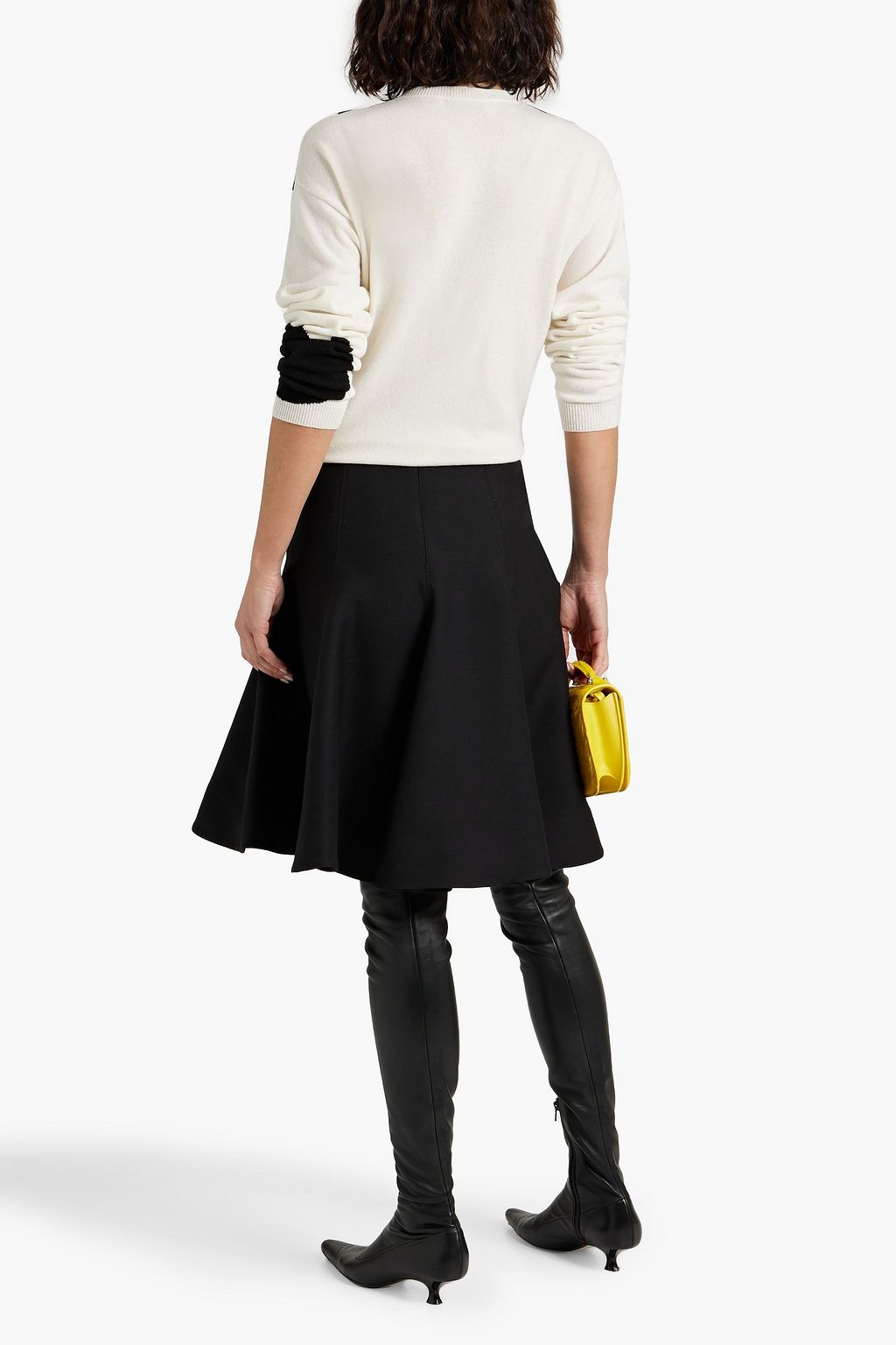 VALENTINO GARAVANI Flared wool and silk-blend mini skirt