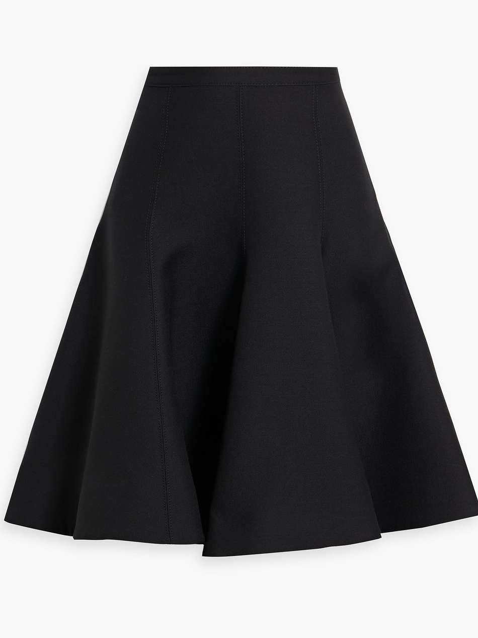 flared wool and silk-blend mini skirt