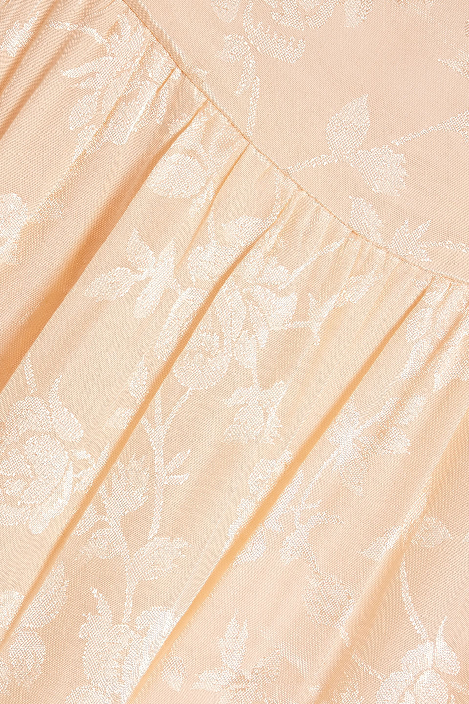 Bytimo Cutout Ruffled Jacquard Maxi Dress In Pastellorange