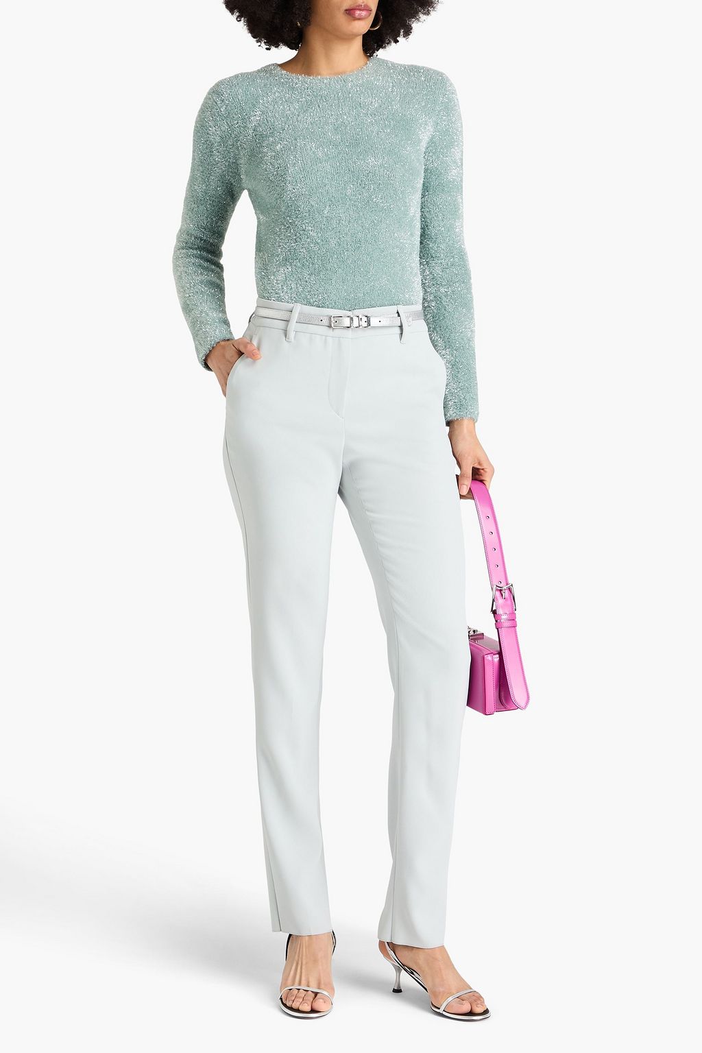 EMPORIO ARMANI 크레이프 테이퍼드 팬츠