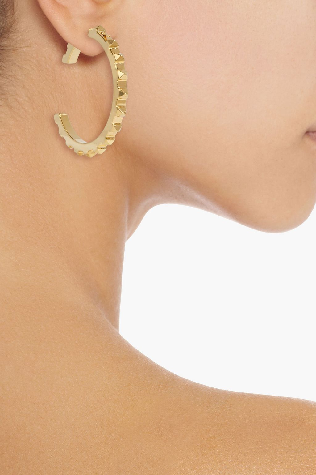 VALENTINO GARAVANI Rockstud gold-tone hoop earrings