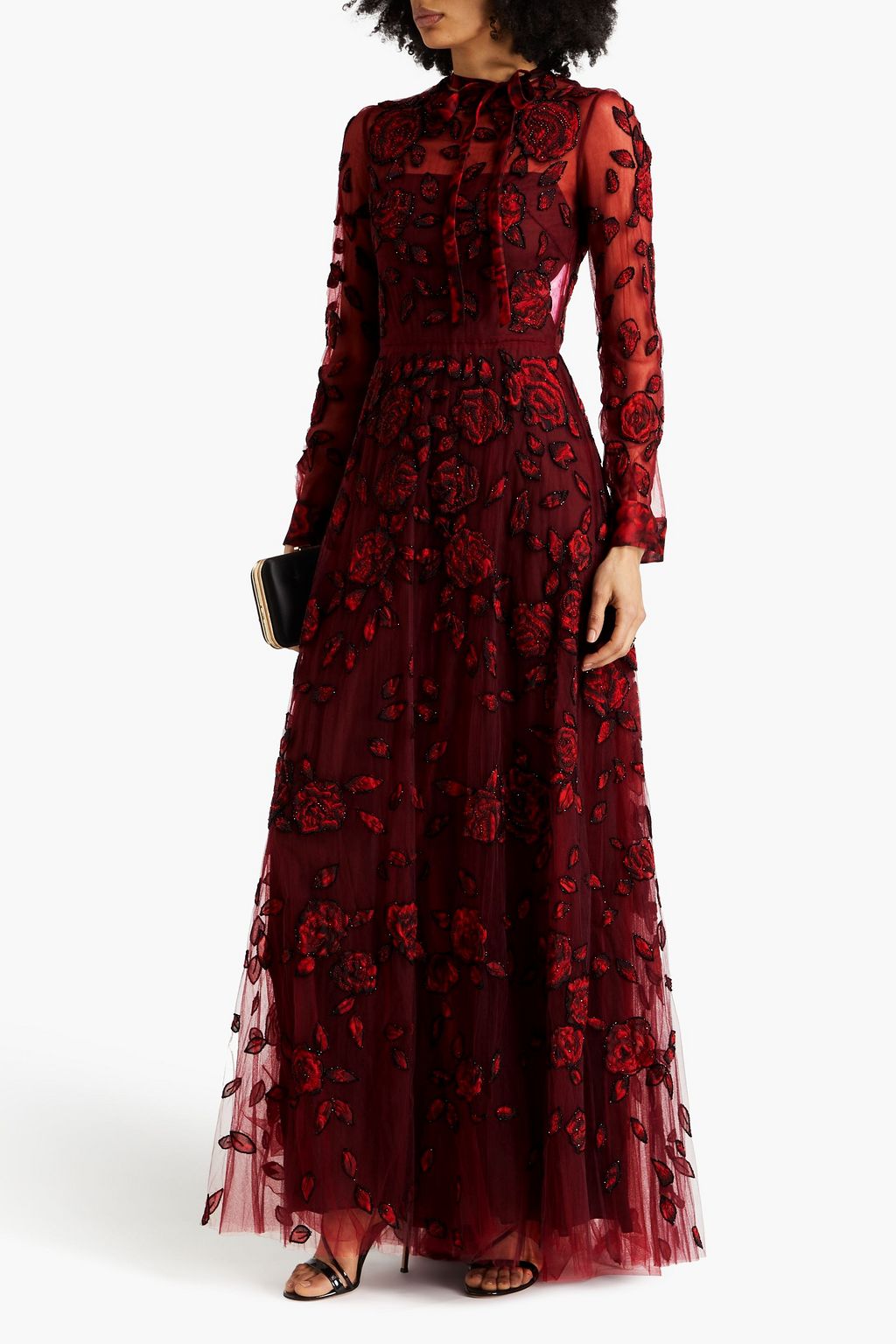 VALENTINO GARAVANI Bead-embellished tulle gown