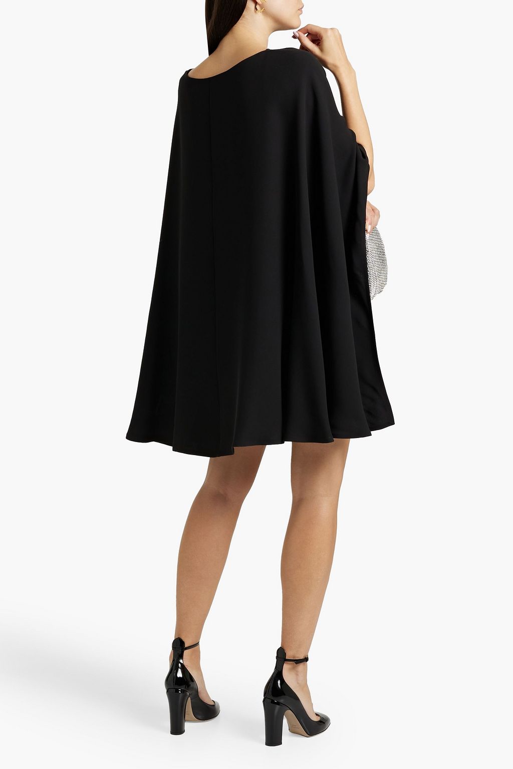 VALENTINO GARAVANI Cape-effect silk-crepe mini dress