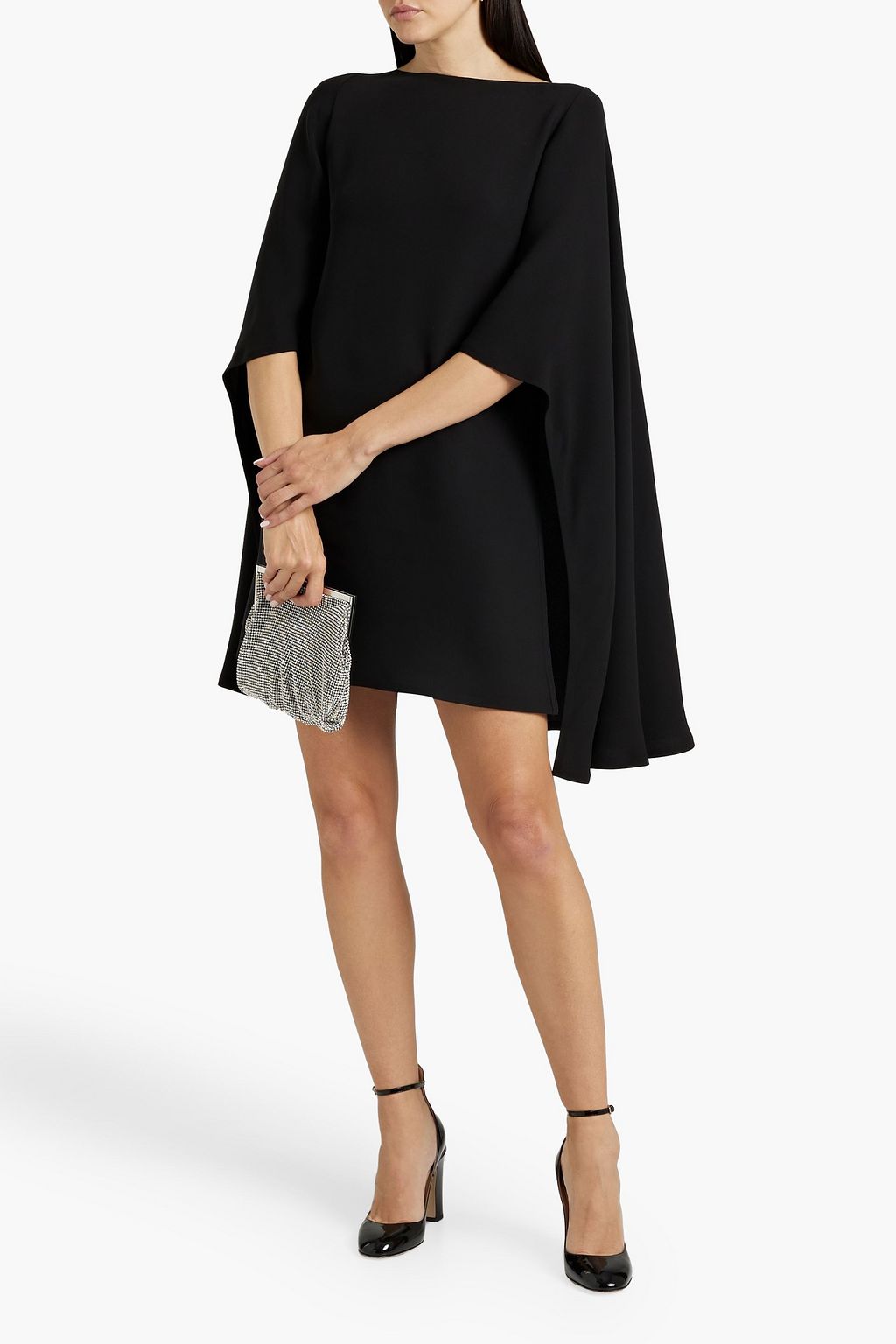 VALENTINO GARAVANI Cape-effect silk-crepe mini dress