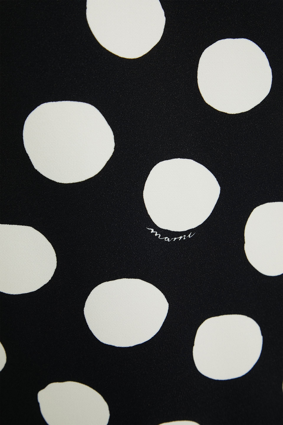 Marni Polka-dot Crepe Midi Dress In Black