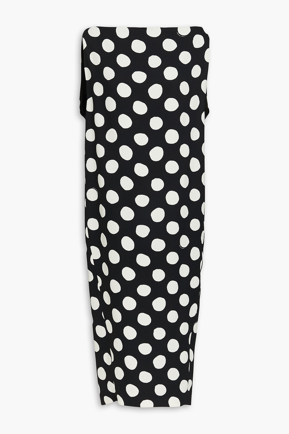 Marni Polka-dot Crepe Midi Dress In Black