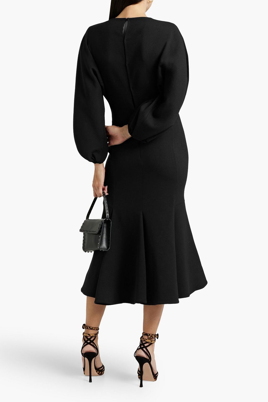 VALENTINO GARAVANI Fluted wool-blend midi dress