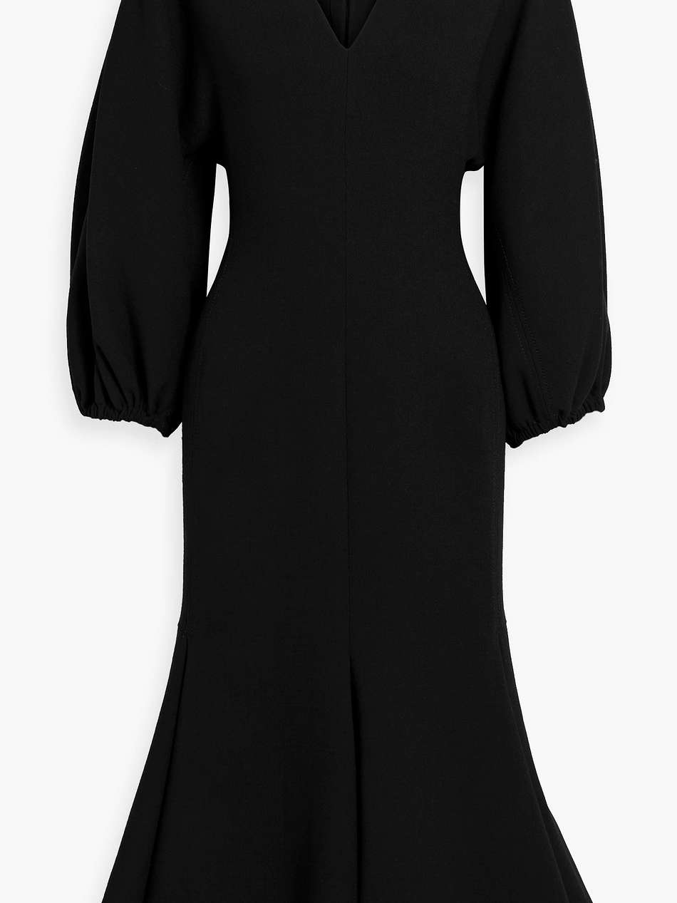 fluted wool-blend midi dress