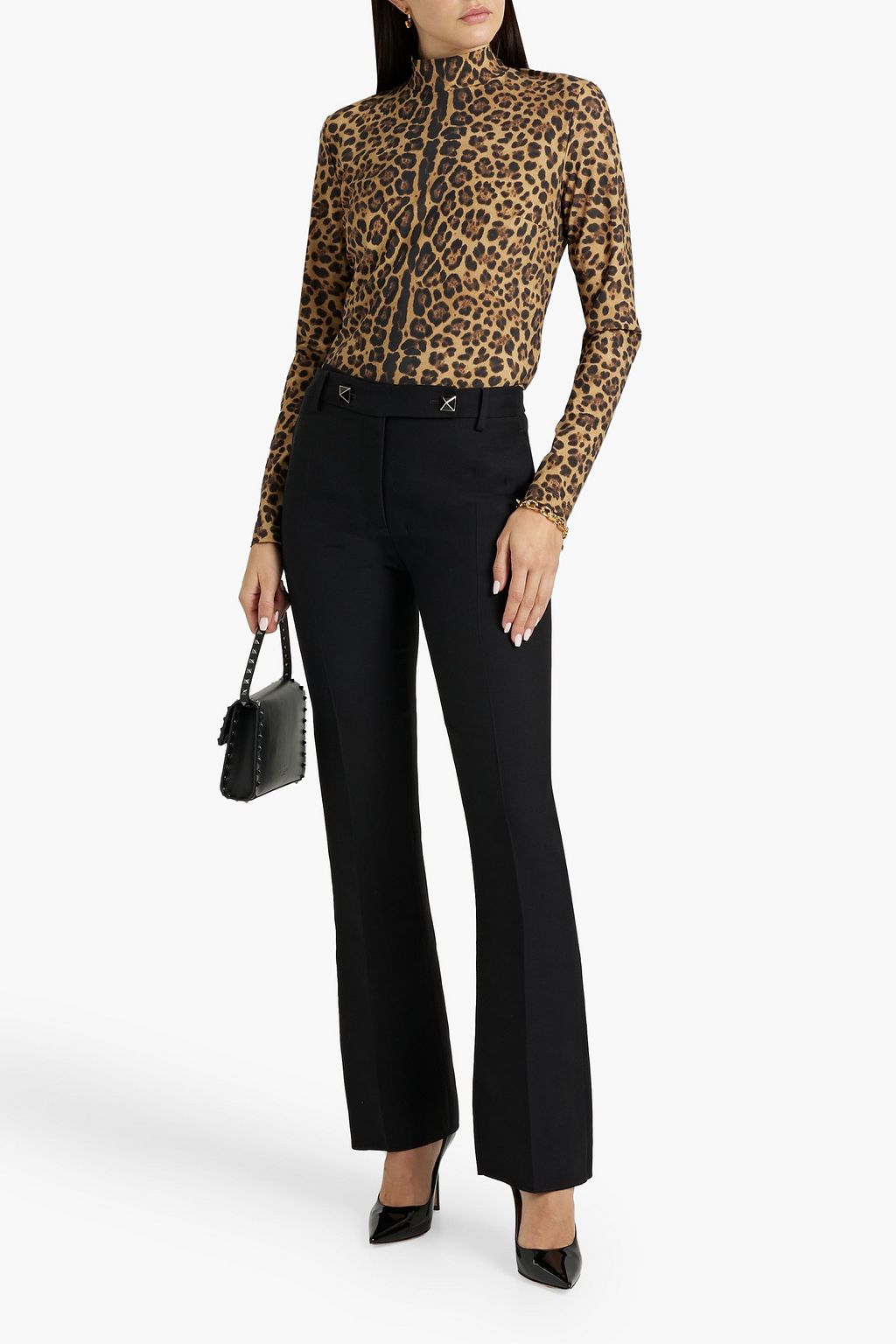 VALENTINO GARAVANI Wool and silk-blend bootcut pants