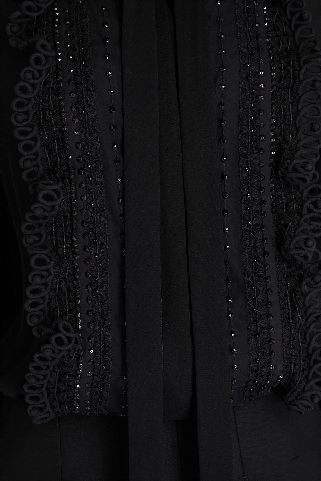 VALENTINO GARAVANI Pleated embellished silk crepe de chine mini dress