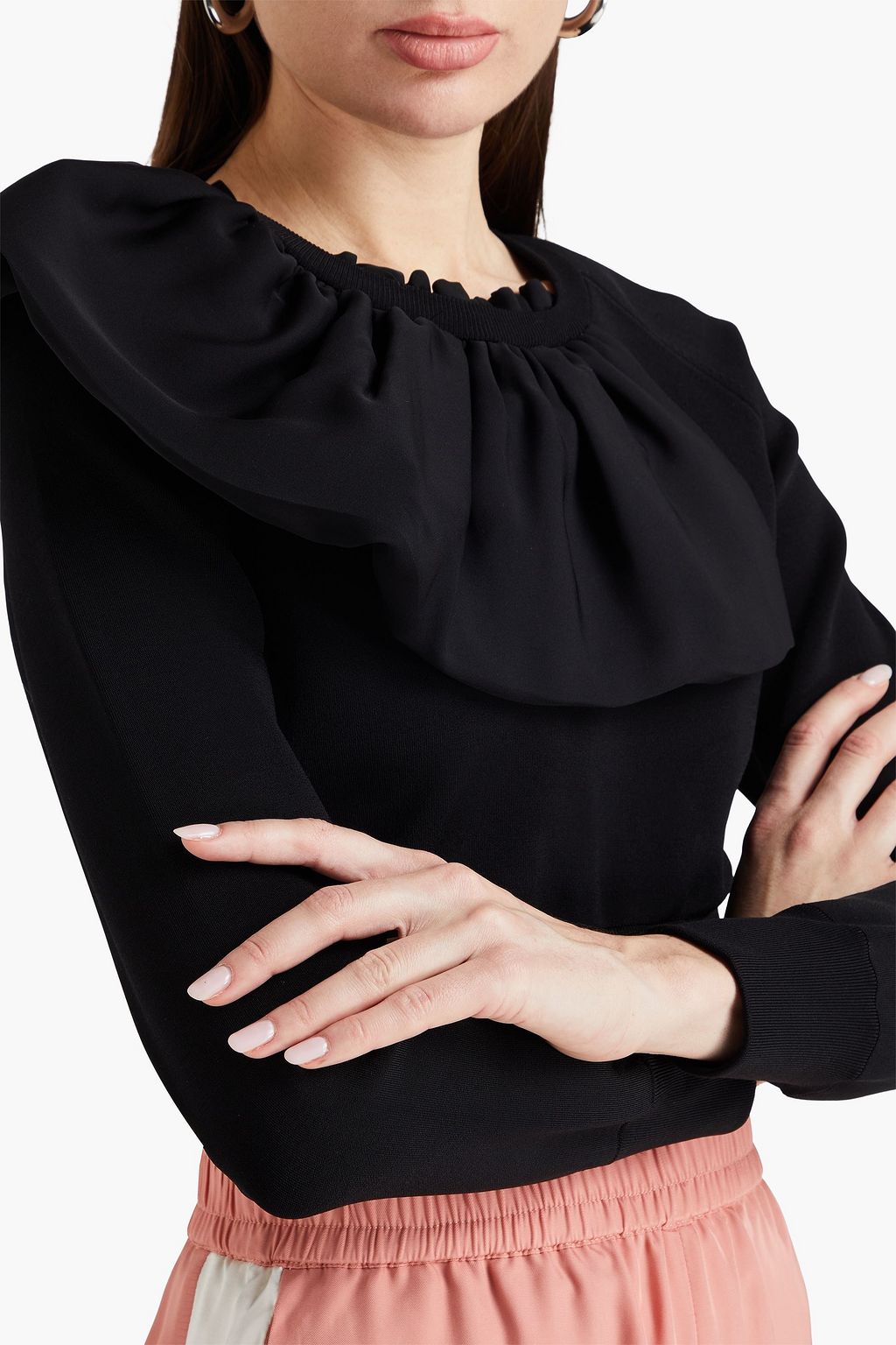 E.L.V. DENIM X THE OUTNET سويت شيرت “ذي” مصنوع من الجيرسي مزين بكشاكش
