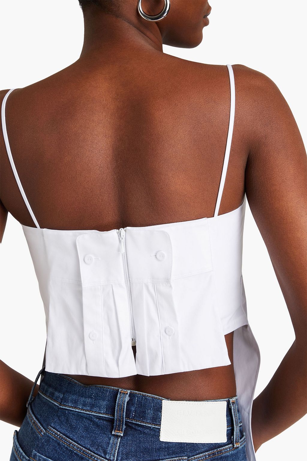 E.L.V. DENIM X THE OUTNET بلوزة “ذي كورسيه” من البوبلين المصنوع من مزيج من القطن
