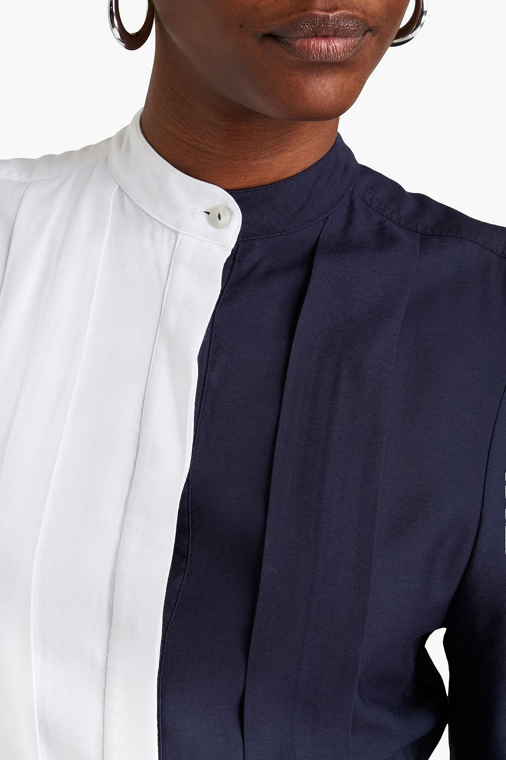 E.L.V. DENIM X THE OUTNET The Double two-tone twill midi dress